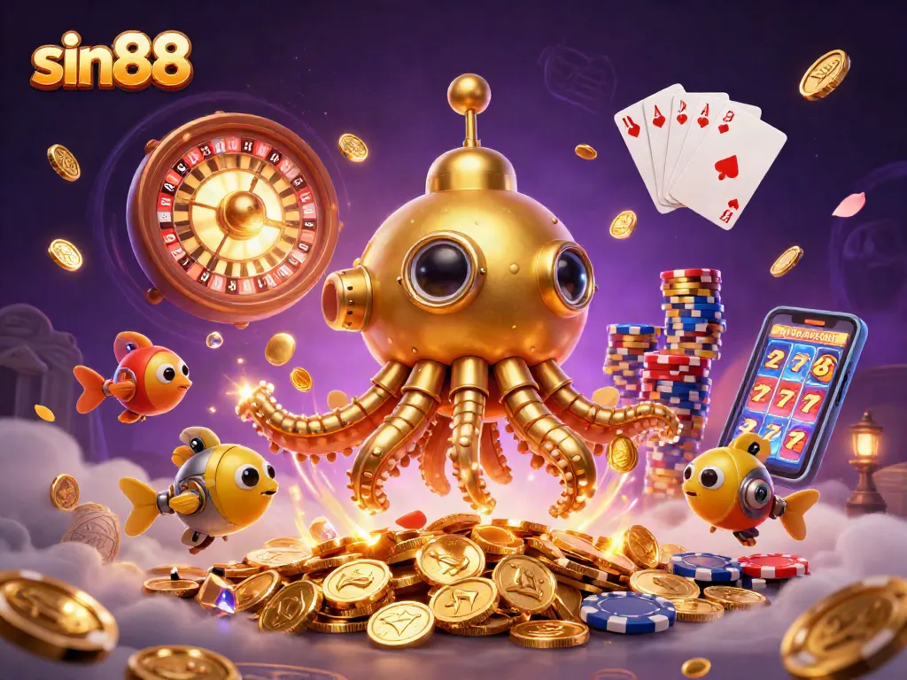 Engage in slots and table games at Sin88 while encountering exciting casino elements.