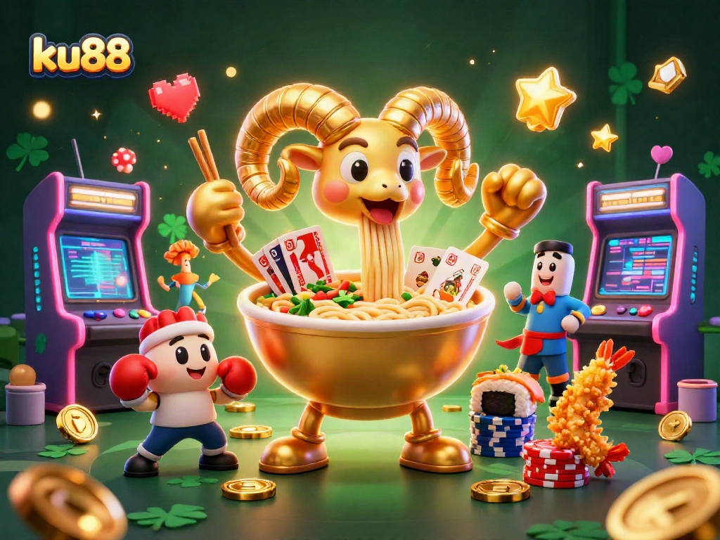 ku88 showcases an exciting 3D casino scene with vibrant characters engaging in thrilling gameplay.